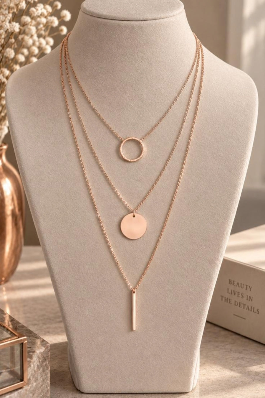 Circle Necklace Rose Gold
