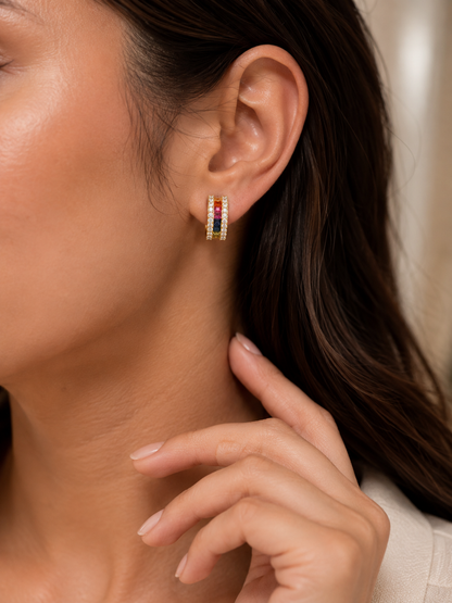 Multi Stone Hoops