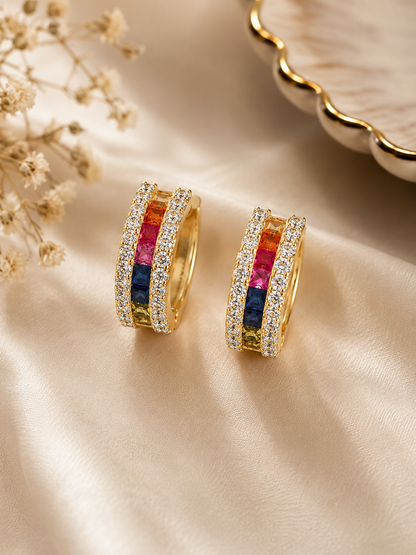 Multi Stone Hoops